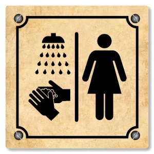 Umývárna ženy, 118x118mm, pergamen, Kansas